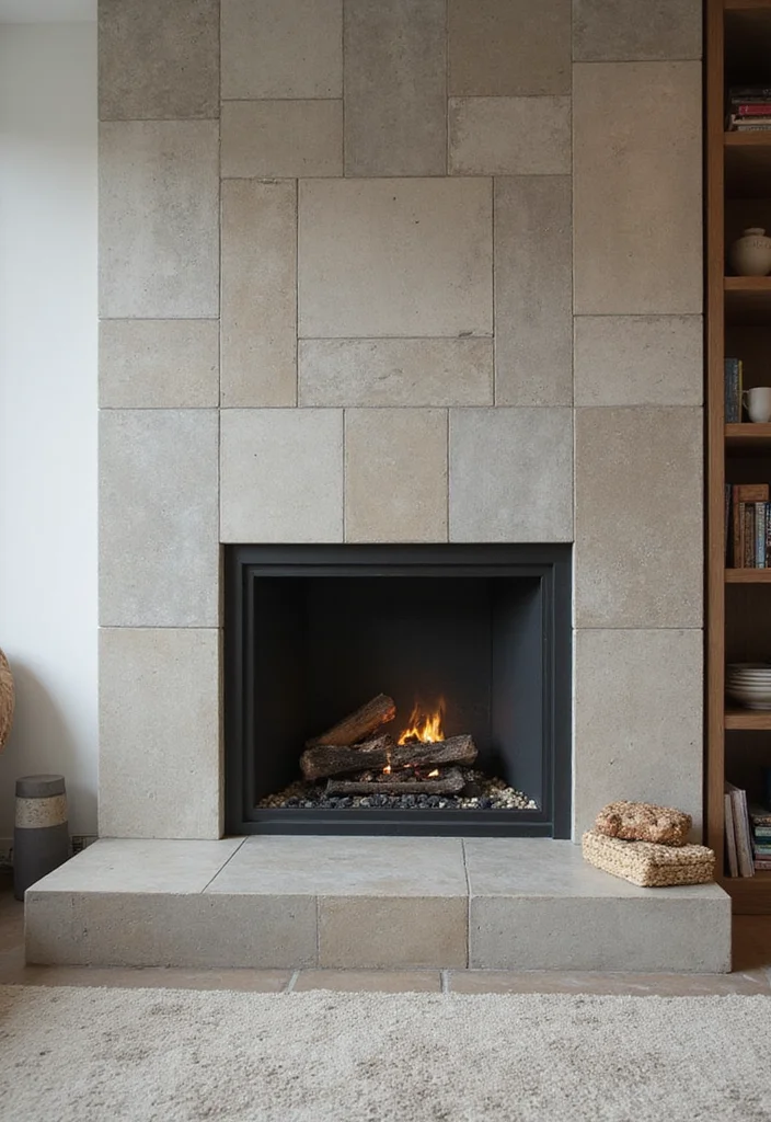 12 Fireplace Tile Ideas for Durable Stylish Finishes - 10. Cement-Backed Tiles