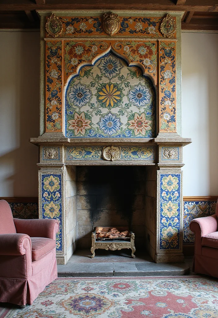 12 Fireplace Tile Ideas for Durable Stylish Finishes - 5. Cement Tiles