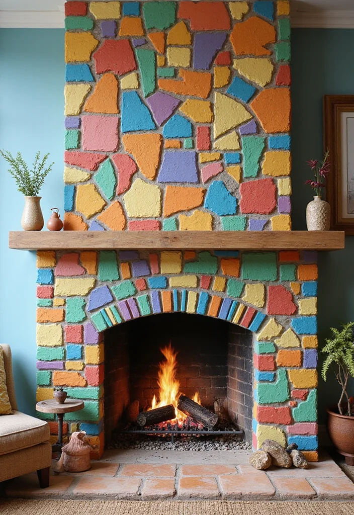 12 Fireplace Tile Ideas for Durable Stylish Finishes - 7. Eco-Friendly Mosaic Tiles