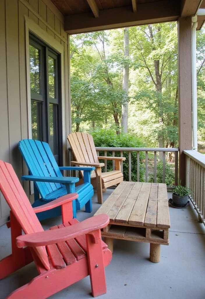 12 Front Porch Deck Ideas for Practical Outdoor Use - 3. Recycled Furniture