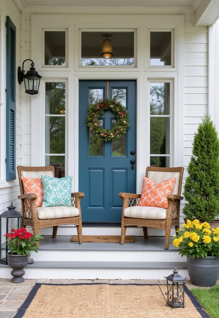 12 Front Porch Deck Ideas for Practical Outdoor Use - 4. Weather-Resistant Decor