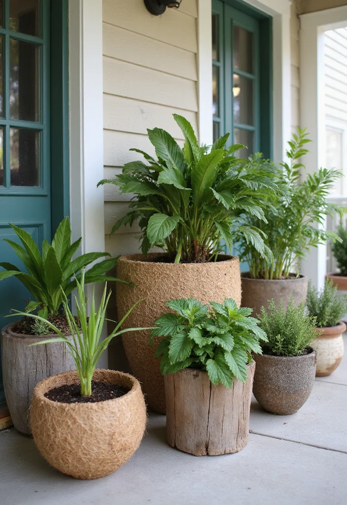12 Front Porch Deck Ideas for Practical Outdoor Use - 6. Sustainable Planters