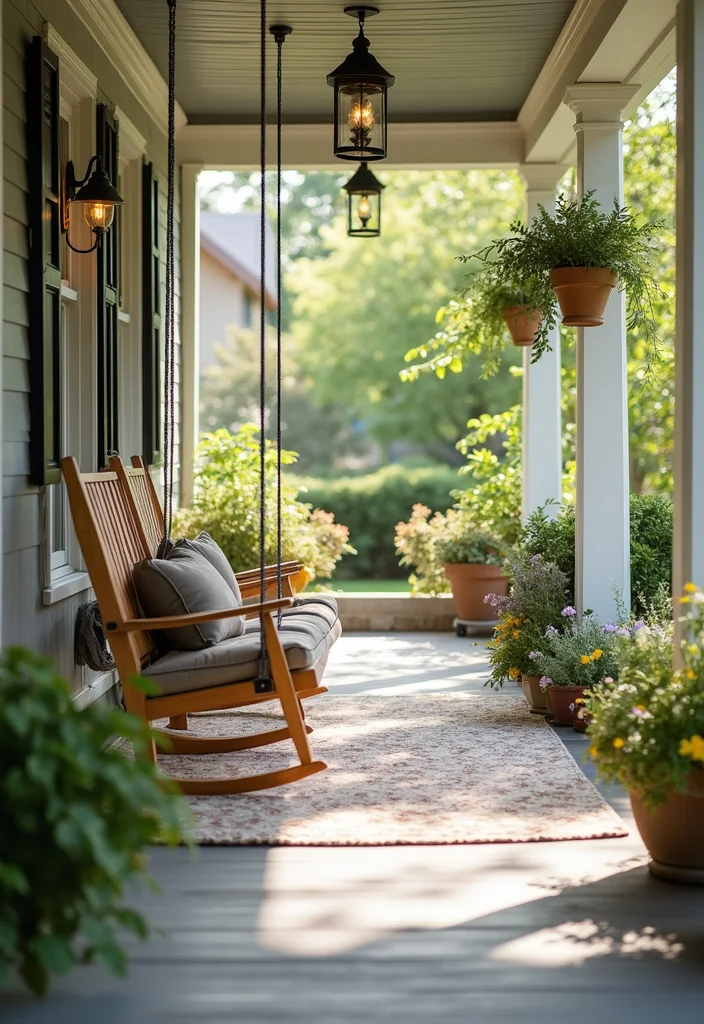 12 Front Porch Deck Ideas for Practical Outdoor Use - 9. Porch Swings and Rockers