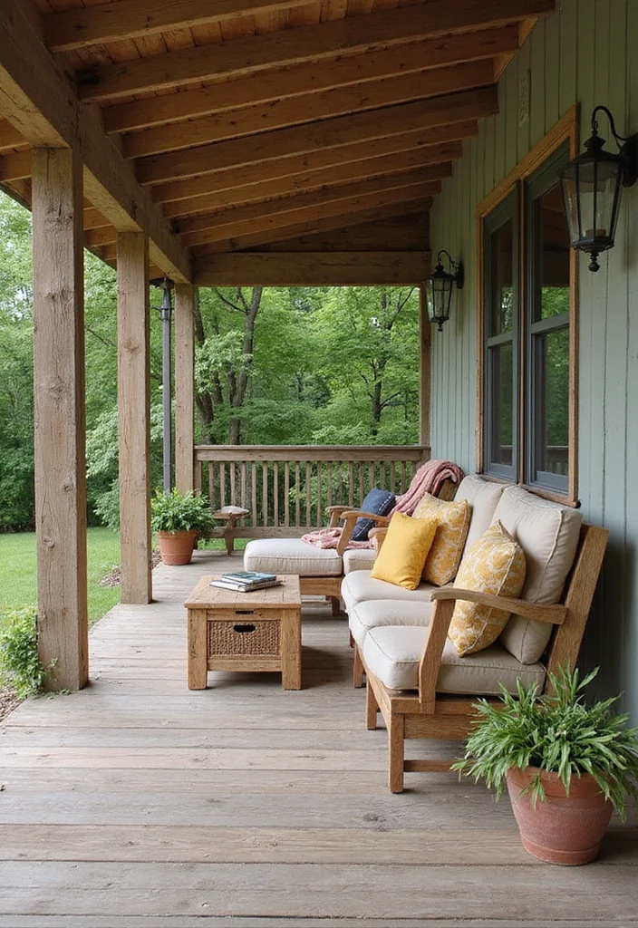 12 Front Porch Landscaping Ideas for Fresh Curb Appeal 23 12 Front Porch Landscaping Ideas for Fresh Curb Appeal - 3. Sustainable Furniture Choices