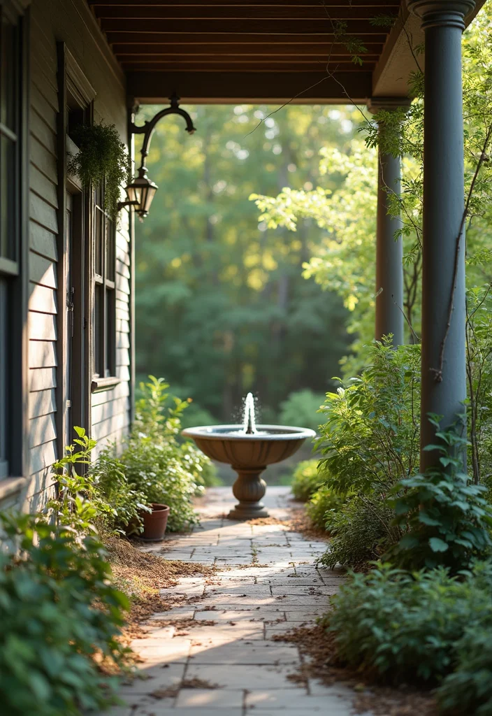 12 Front Porch Landscaping Ideas for Fresh Curb Appeal 89 12 Front Porch Landscaping Ideas for Fresh Curb Appeal - 9. Water Feature