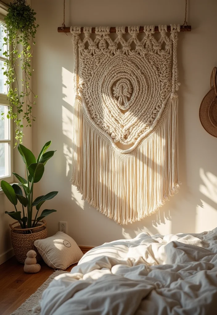 12 Large Bedroom Wall Decor Ideas for High Visual Impact - 2. Statement Macramé Wall Hangings