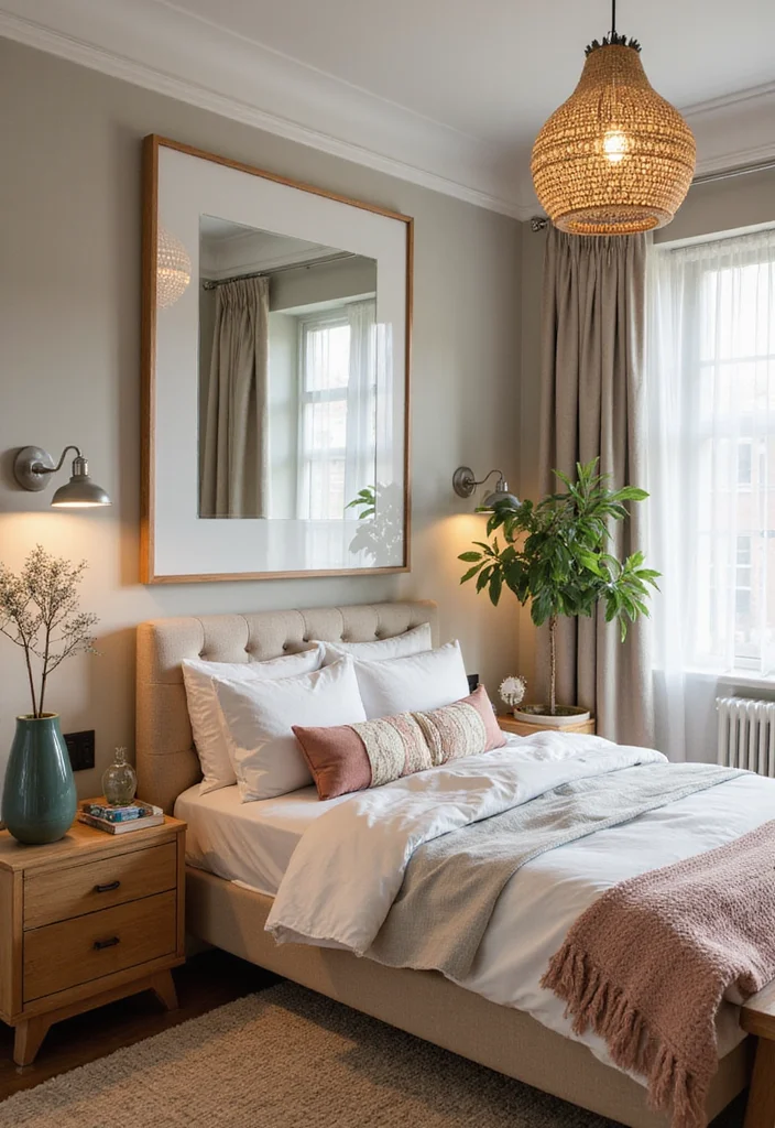 12 Large Bedroom Wall Decor Ideas for High Visual Impact - 4. Large Framed Mirrors