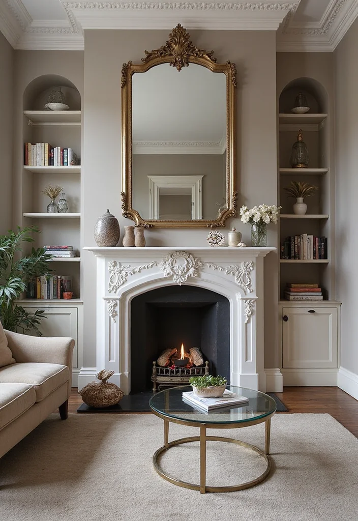 12 Living Room Fireplace Wall Ideas for a Defined Focal Point - 12. Mirror Reflections