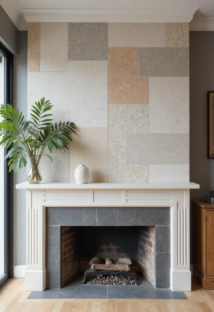 12 Living Room Fireplace Wall Ideas for a Defined Focal Point - 7. Artistic Tile Patterns