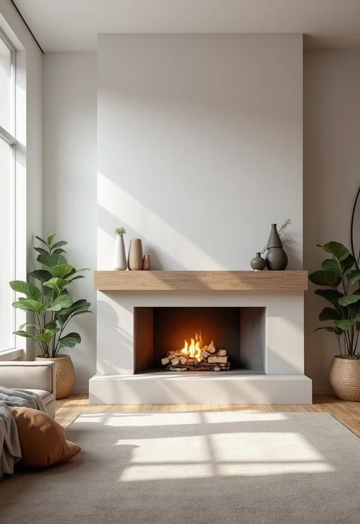 12 Living Room Fireplace Wall Ideas for a Defined Focal Point - 8. Floating Mantel Design