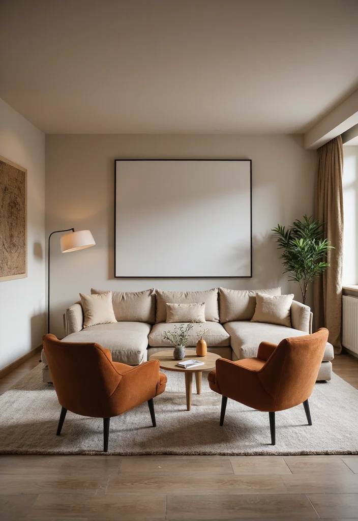 12 Modern Basement Ideas for Clean Updated Living Space - 1. Cozy Minimalist Lounge