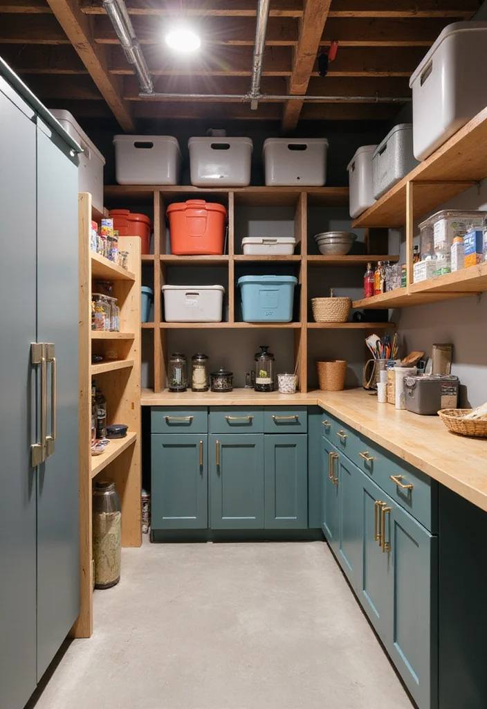 12 Modern Basement Ideas for Clean Updated Living Space - 10. Organized Storage Area