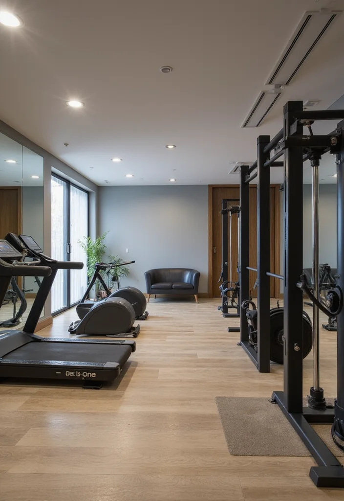 12 Modern Basement Ideas for Clean Updated Living Space - 4. Chic Home Gym