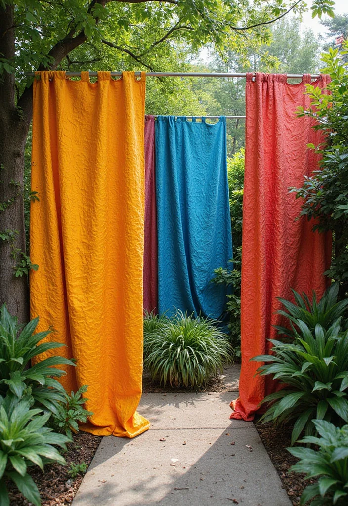 12 Outdoor Curtain Ideas for Cozy Weather Friendly Spaces 12 12 Outdoor Curtain Ideas for Cozy Weather Friendly Spaces - 2. Recycled Fabric Panels