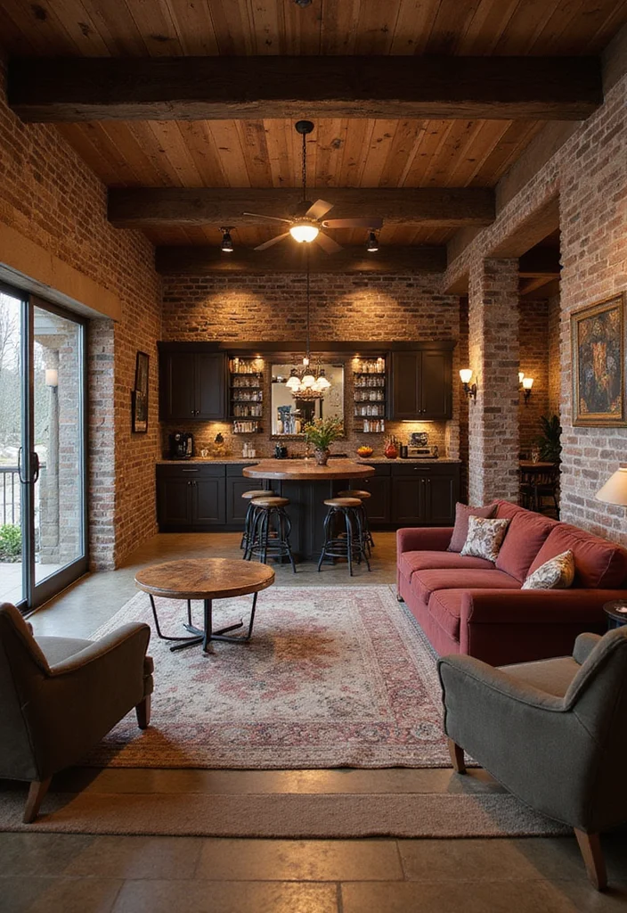 12 Rustic Basement Ideas for Cozy Natural Warmth - 10. Open Concept Layouts