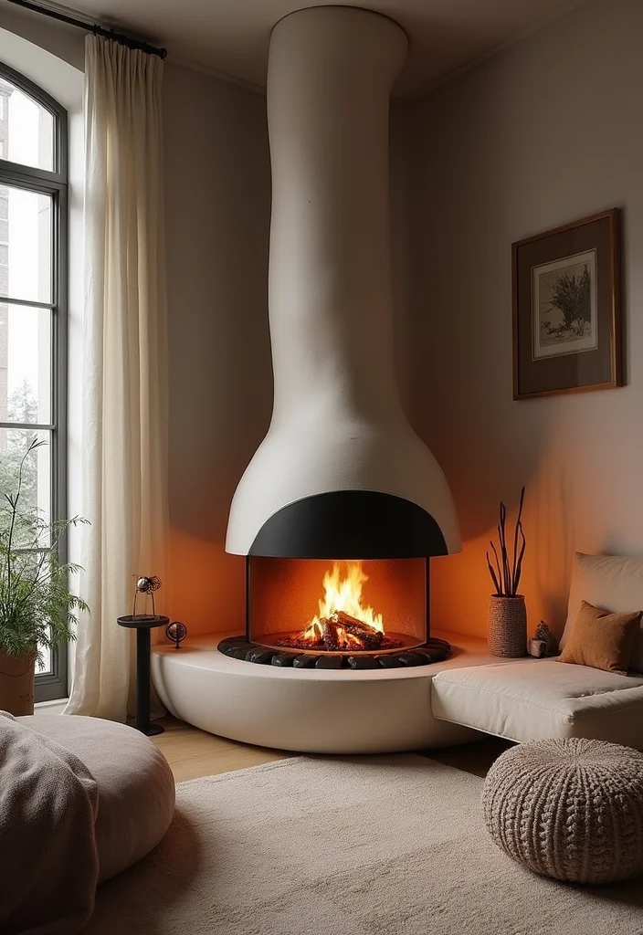 12 Rustic Fireplace Design Ideas for Natural Warm Texture - 11. Creative Fireplaces