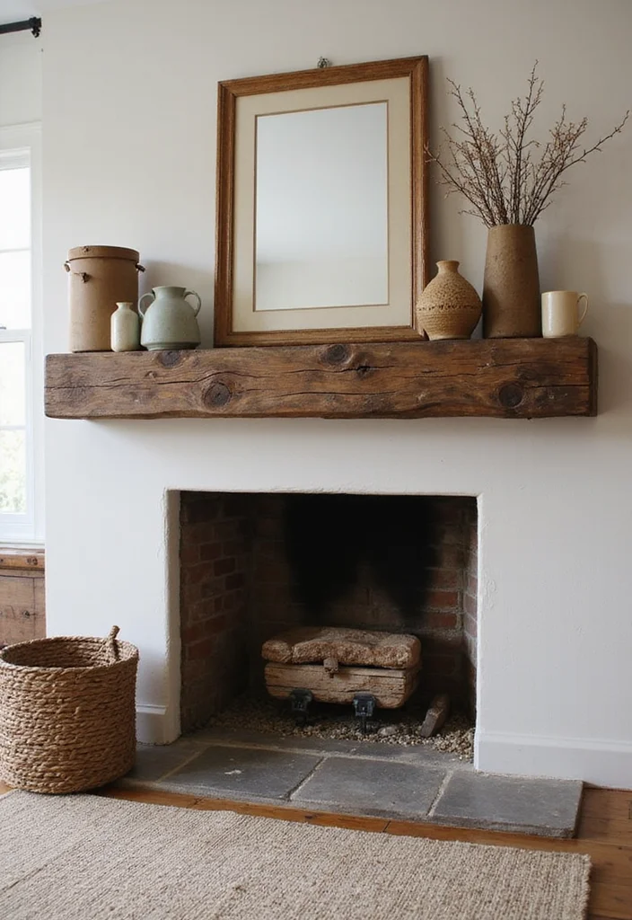 12 Rustic Fireplace Design Ideas for Natural Warm Texture - 6. Rustic Mantels