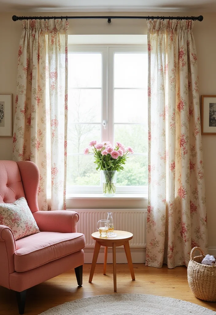 12 Sheer Curtain Ideas for Light Airy Elegance - 3. Floral Patterns for a Touch of Nature