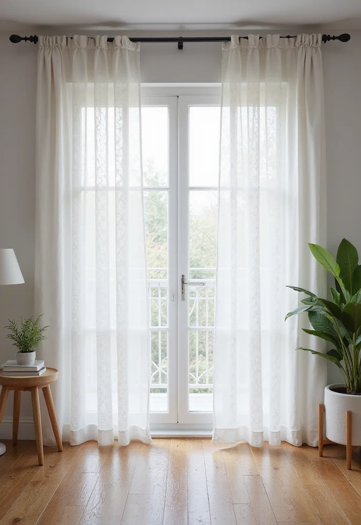 12 Sheer Curtain Ideas for Light Airy Elegance - 5. Geometric Designs for Contemporary Touch