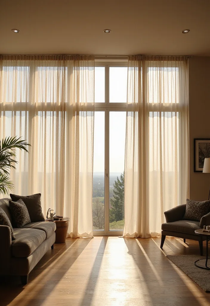 12 Sheer Curtain Ideas for Light Airy Elegance - 9. Multi-Panel Sheer Designs for Dramatic Windows