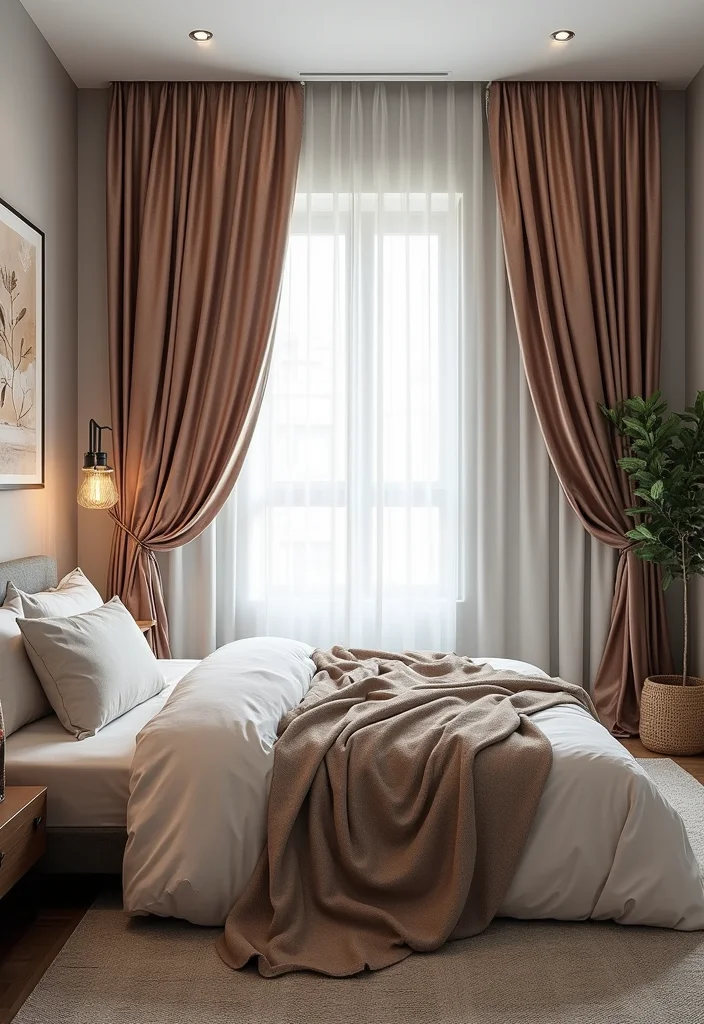 12 Small Bedroom Curtain Ideas for Space Saving Style - 11. Geometric Patterns