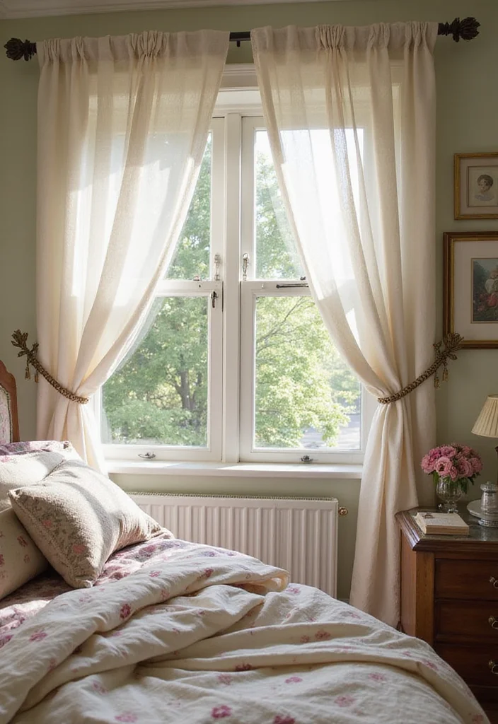 12 Small Bedroom Curtain Ideas for Space Saving Style - 5. Tie-Backs for a Touch of Charm
