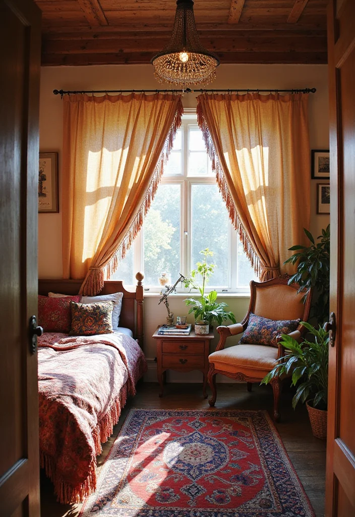 12 Small Bedroom Curtain Ideas for Space Saving Style - 9. Fringe and Tassels