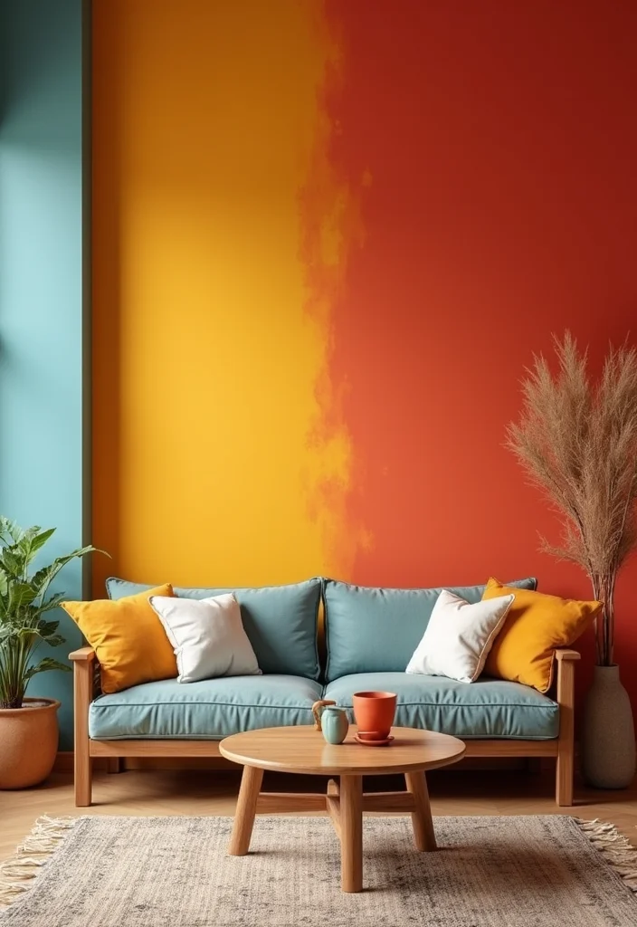 12 Wall Living Room Decor Ideas for Fresh Everyday Style - 10. Play with Colors
