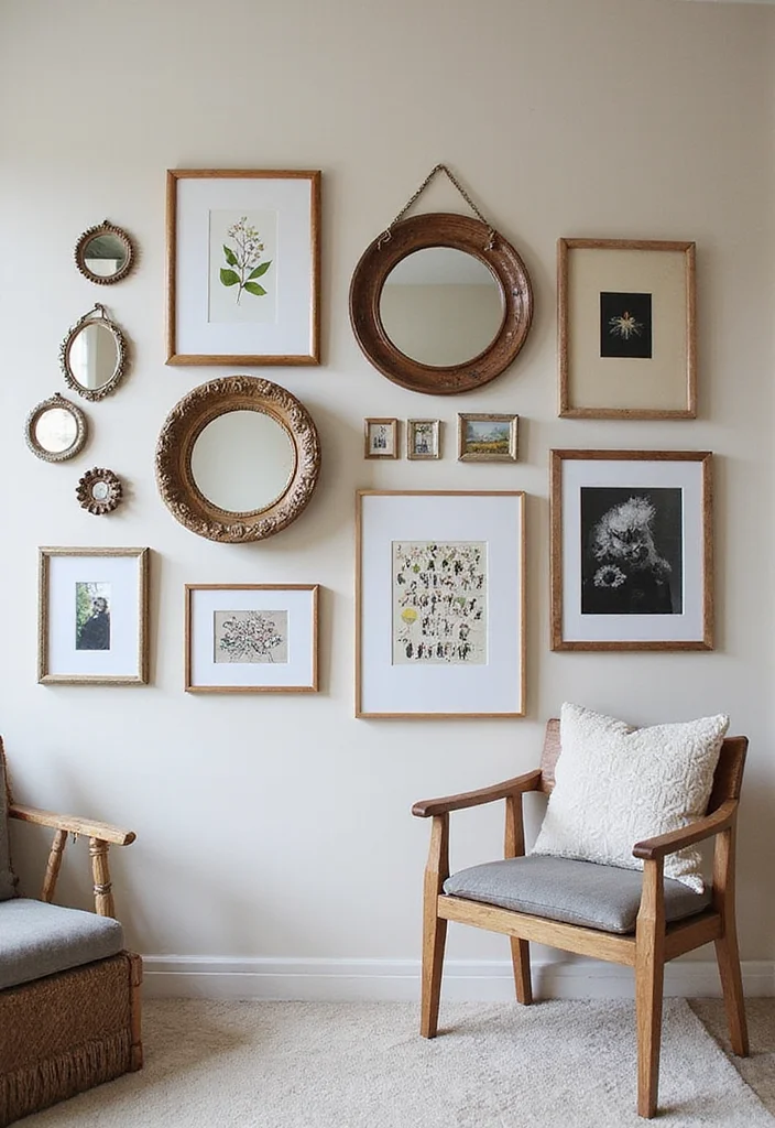 12 Wall Living Room Decor Ideas for Fresh Everyday Style - 2. Eclectic Gallery Wall