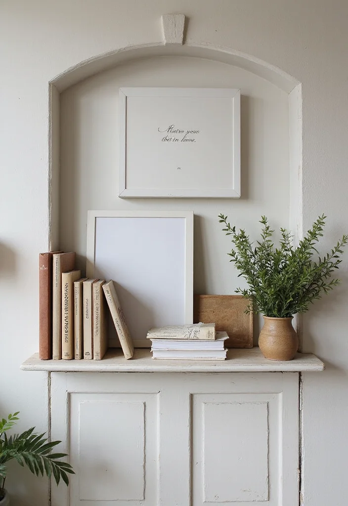 12 Wall Shelf Decor Ideas for Functional Stylish Display - 1. Layered Books and Art