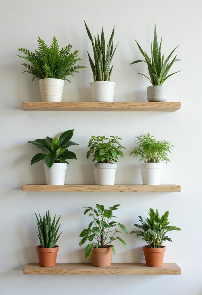 12 Wall Shelf Decor Ideas for Functional Stylish Display - 2. Floating Shelves with Plants