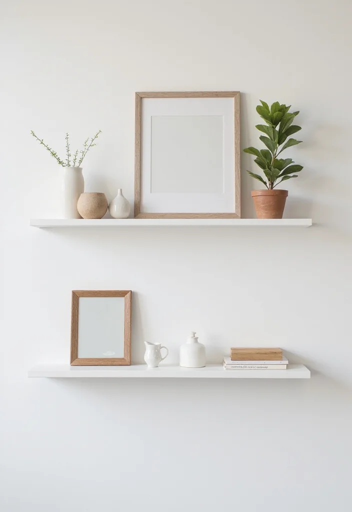 12 Wall Shelf Decor Ideas for Functional Stylish Display - 6. Minimalist and Monochromatic