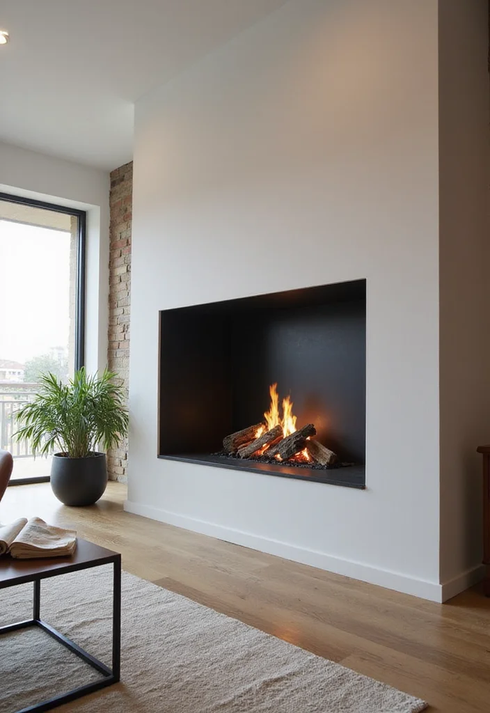 12 Wood Burner Fireplace Ideas for Warm Rustic Charm - 12. Recessed Wood Burning Fireplace