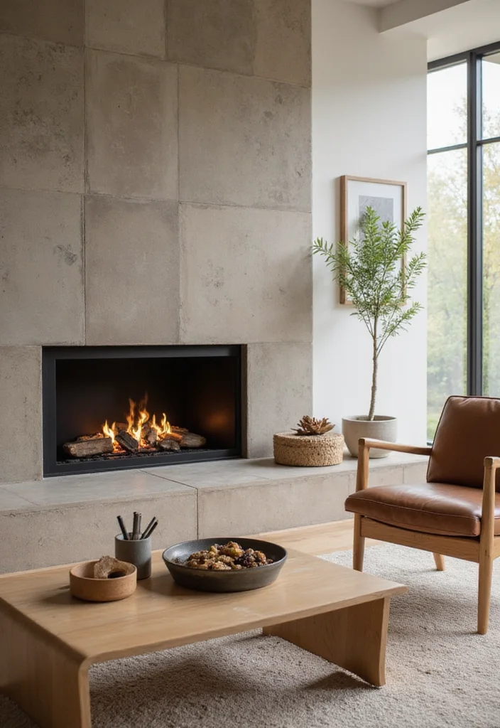 12 Wood Burner Fireplace Ideas for Warm Rustic Charm - 7. Eco-Friendly Biofuel Fireplace