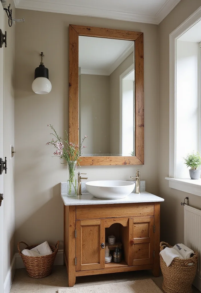 12 Wood Wall Decor Ideas for Natural Warm Texture - 5. Wood Framed Mirrors