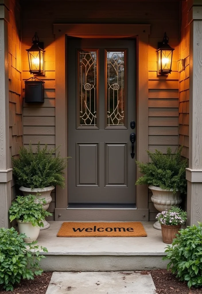 12 Wooden Front Porch Ideas for Warm Rustic Welcome - 10. Charming Welcome Mat