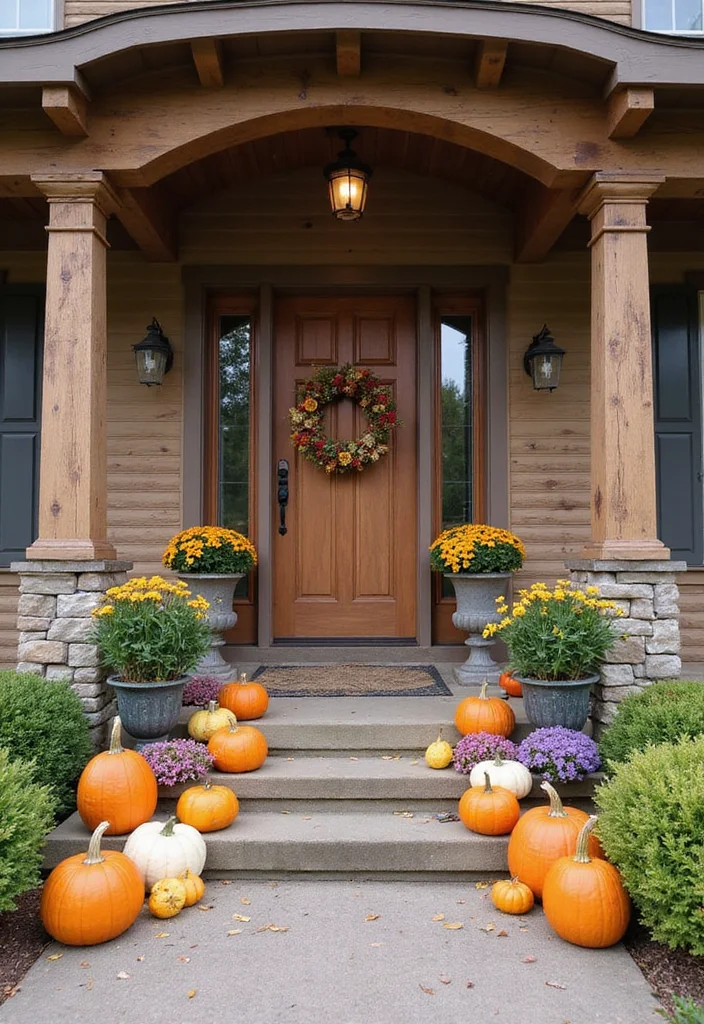 12 Wooden Front Porch Ideas for Warm Rustic Welcome - 12. Seasonal Decor Touches