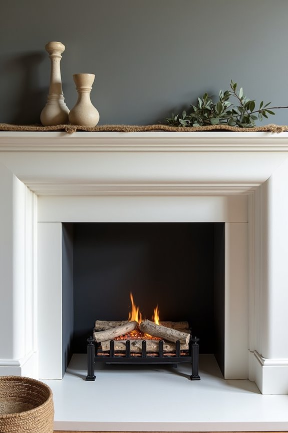 balanced mantel intentional uncluttered aesthetic
