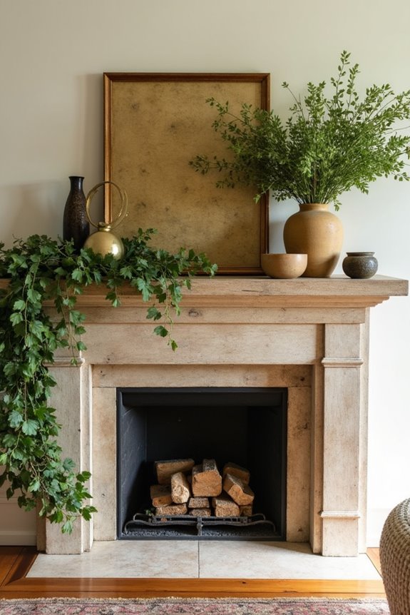 brass books greenery balance anchor