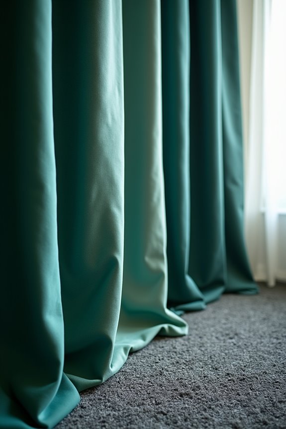 testing curtains with carpet colors at home