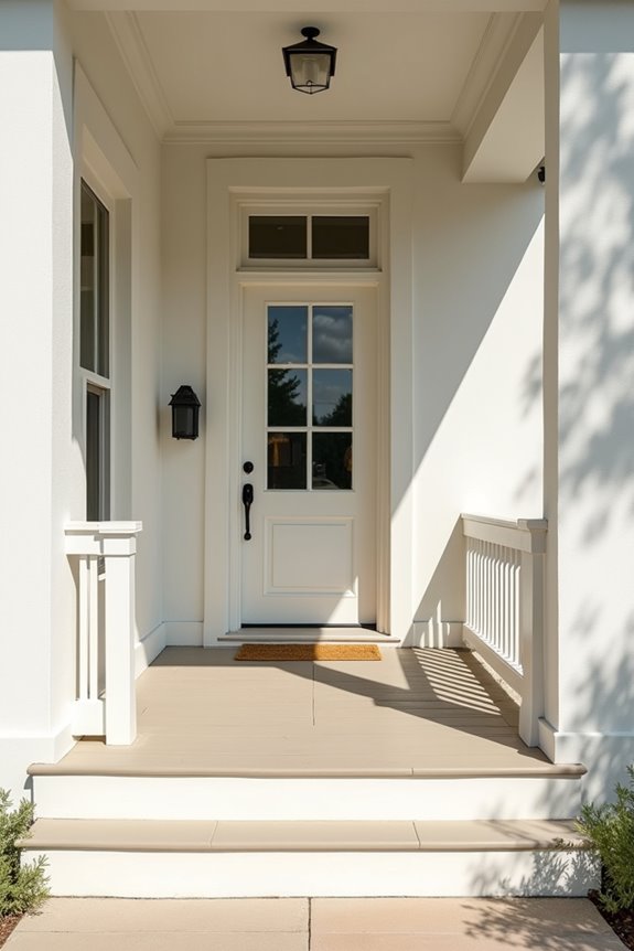 unified color scheme enhances porch details