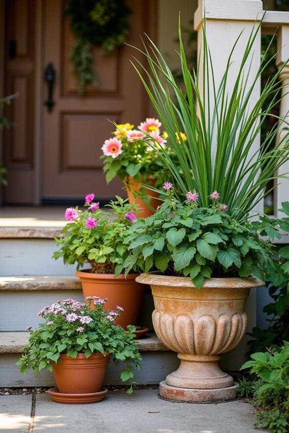 varyed heights symmetric planters
