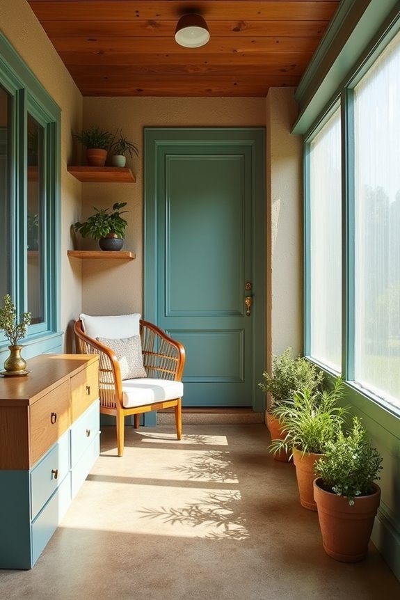 Space-Saving Ways to Decorate Your Narrow Front Porch 8 vintage style compact porch seating and built ins